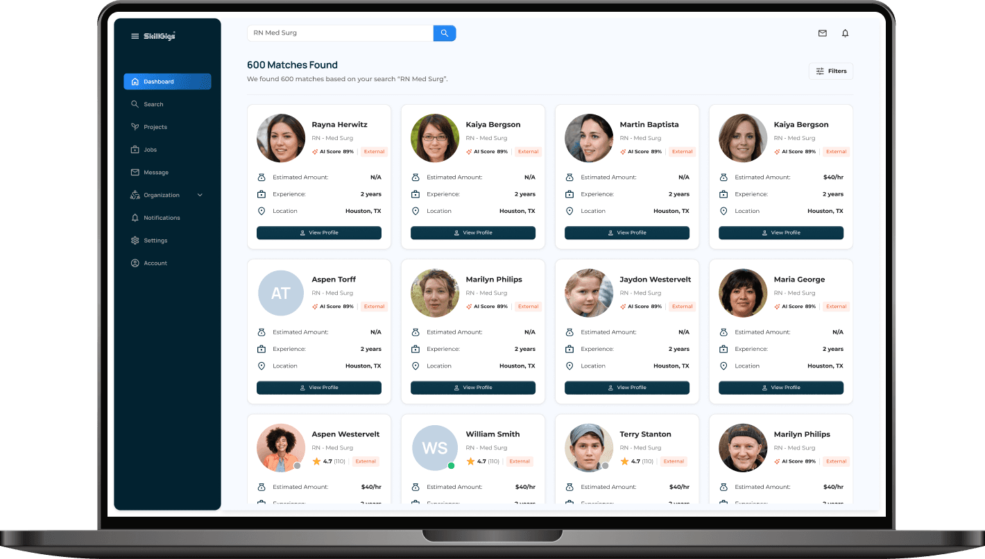 Skill Radar dashboard