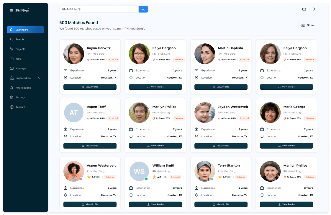 Skill Radar product interface